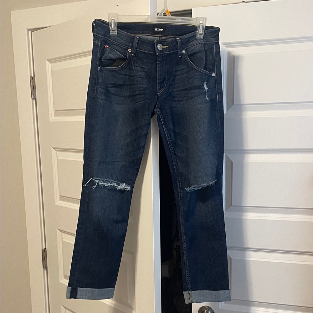Hudson Jeans Dark Blue Ankle Cuffed Denim